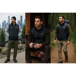 REI Co-Op Men’s Black Puffer Vest XL Lightweight Utility Minimalist Gorpcore